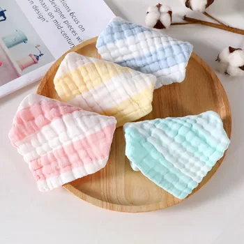 

Six layers of gauze cotton square towel Children towel Fold a handkerchief Baby Plain printed saliva towel