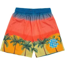 21s Eric Emanuel Sunset Palm Tree EE Shorts Steam Wave Shorts Mesh Breathable American Style But Knee Shorts