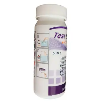 

2 Sets 5In1 Swimming Pool Water Test Strips Chlorine Alkalinity PH Level For Total Hardness, Total Chlorine, PH Value