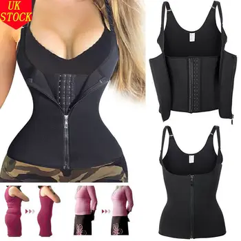

Women Waist Trainer Push Up Vest Tummy Belly Girdle Body Shaper Waist Cincher Corset Zipper Vest Plus Size S-3XL Shapewear