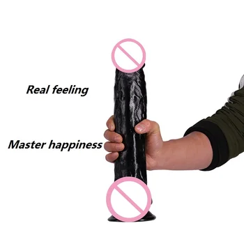 Black Giant Dildo Huge Thick Dildos Suction Cup Long Dong High Quality Suck Penis For Vagina Penis Lesbian Masturbation (31CM) 3