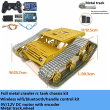 Беспроводной Wifi/Bluetooth/ручка управления полностью металлический гусеничный Rc Танк шасси комплект MY100 металлическая гусеничная цепь робот Платформа DIY для Arduino