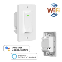 Умный Wi-Fi США настенный выключатель Умный дом автоматизация беспроводной пульт дистанционного управления для светильник без концентратора требуется работа с Alexa Google Home
