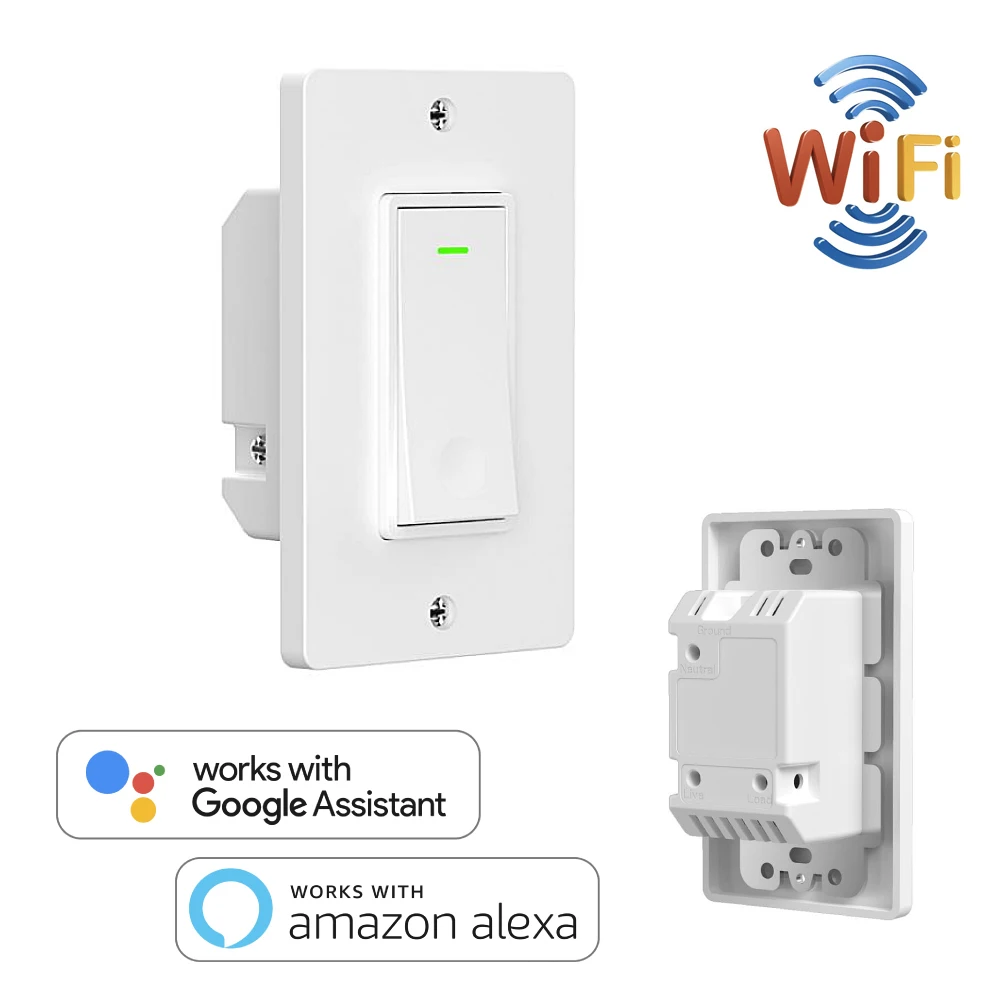Interruptor de Parede Remoto sem Fio para a Luz Trabalho com Alexa Inteligente Automação Residencial Controle Nenhum Hub Necessário Google Casa wi fi Eua ue