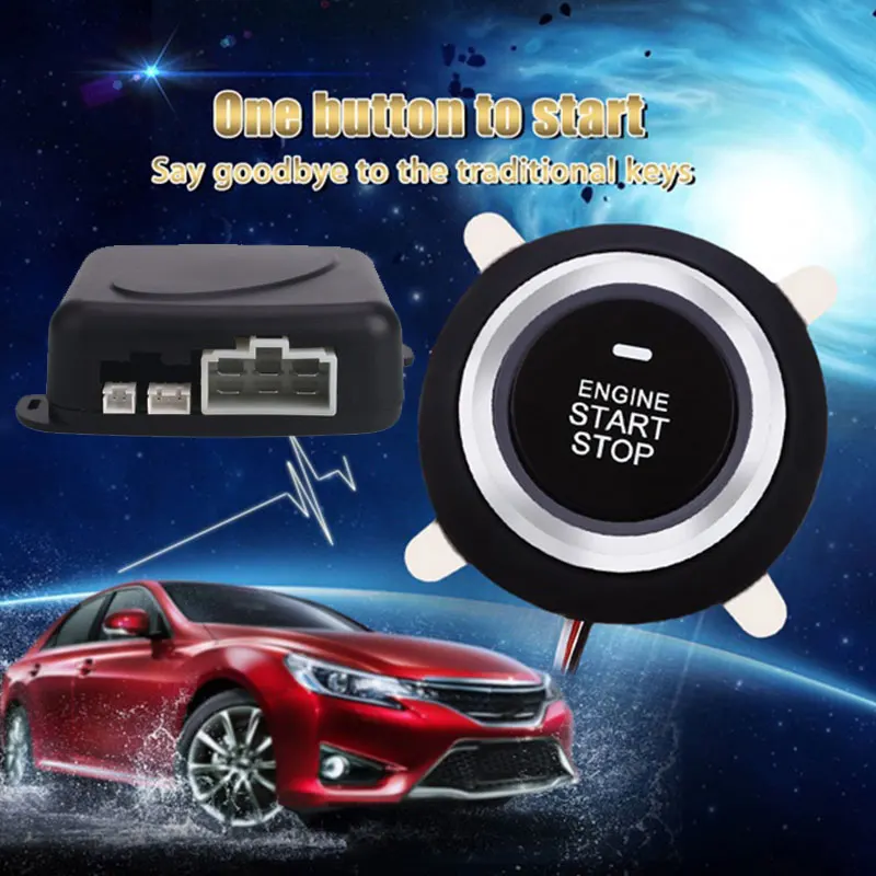 Черный ключ зажигания Smart Key RFID прочная кнопка для автомобиля для автоматической блокировки