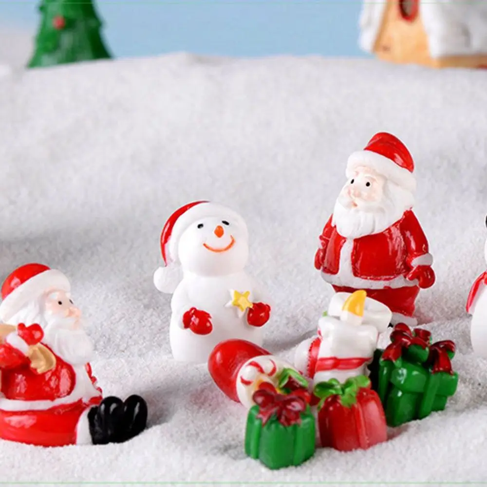 Santa Claus Crafts Mini Garden Decor Cute Resin Micro Landscape Figurines Christmas Decoration Christmas Ornaments