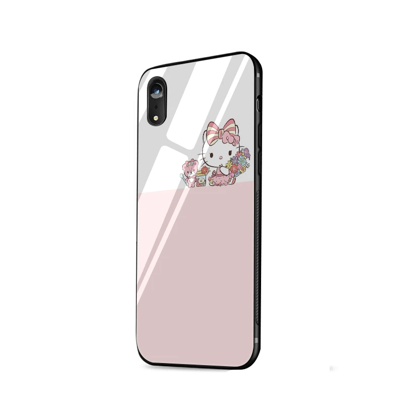 Чехол для мобильного телефона стекло для iPhone 5 5S SE 6 6s 7 8 Plus X XS Max XR чехол hello kitty Shell защита