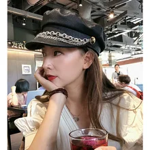 01911-saopai модная кепка с металлической цепочкой в стиле панк из мягкой искусственной кожи, бейсболка для мужчин и женщин