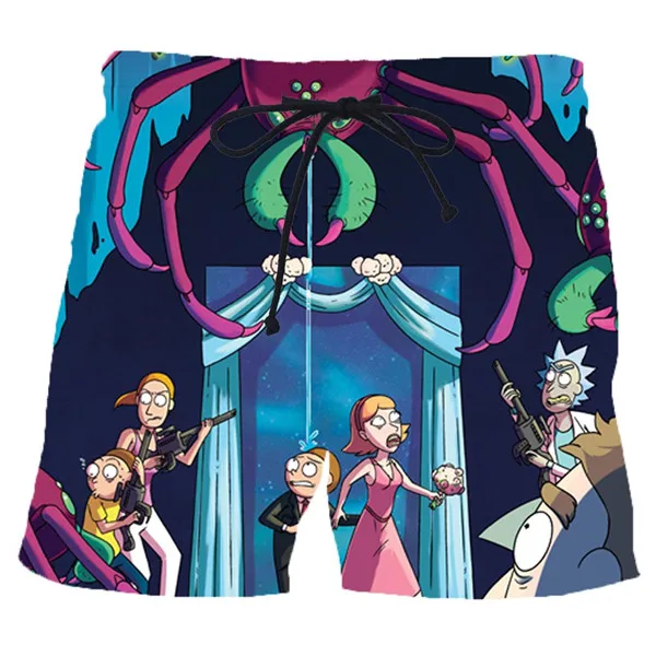 rick and morty 01 Harajuku стиль аниме Рик и Морти уличный тренд Готический стиль Мужские шорты 3D шорты с напечатанными мультяшками Летние повседневные мужские шорты - Цвет: rick and morty 01