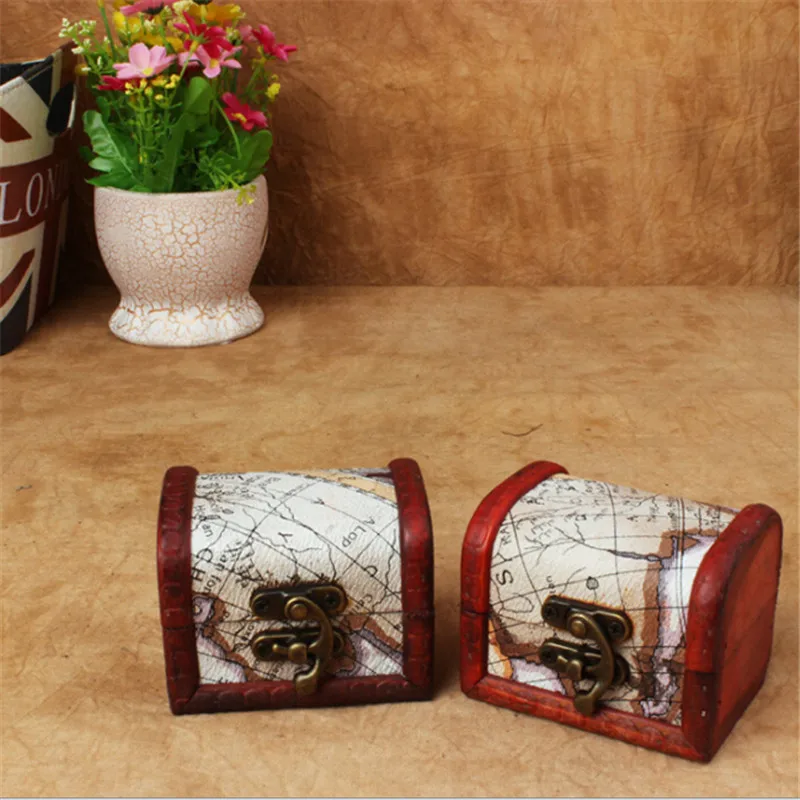 Стильный винтажный ящик для хранения ювелирных изделий с металлическим замком