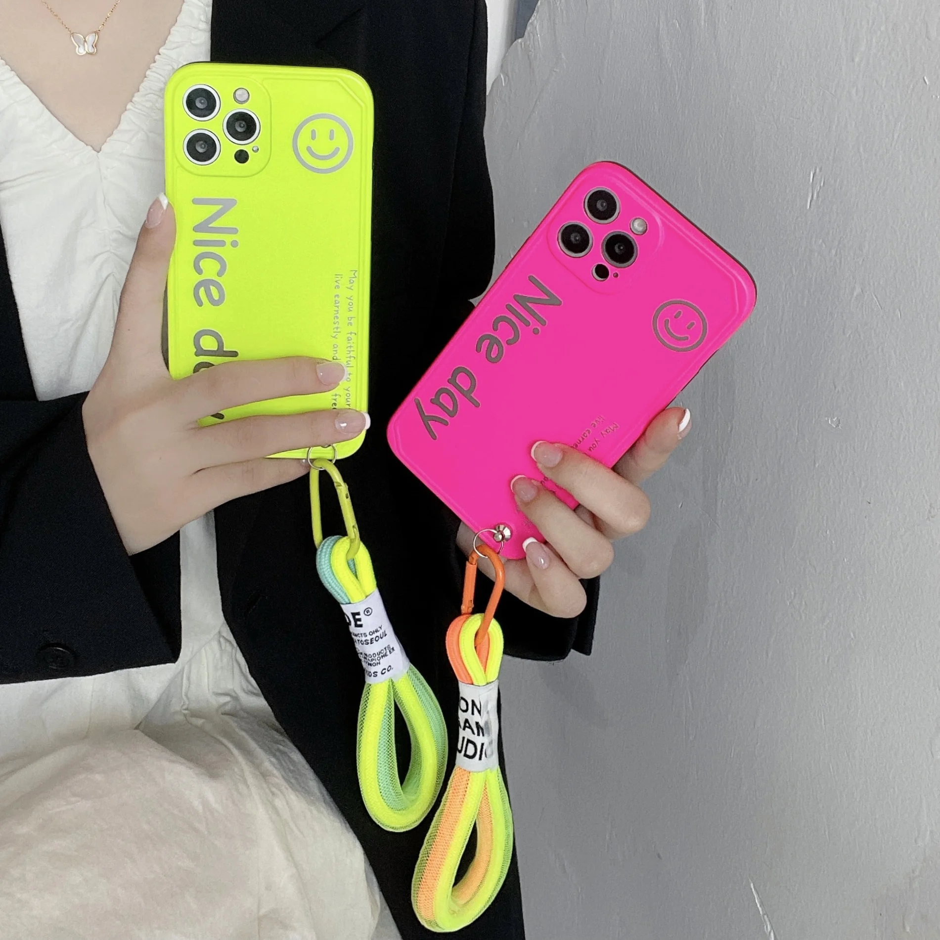 Fluorescence Lanyard Case For iPhone 1