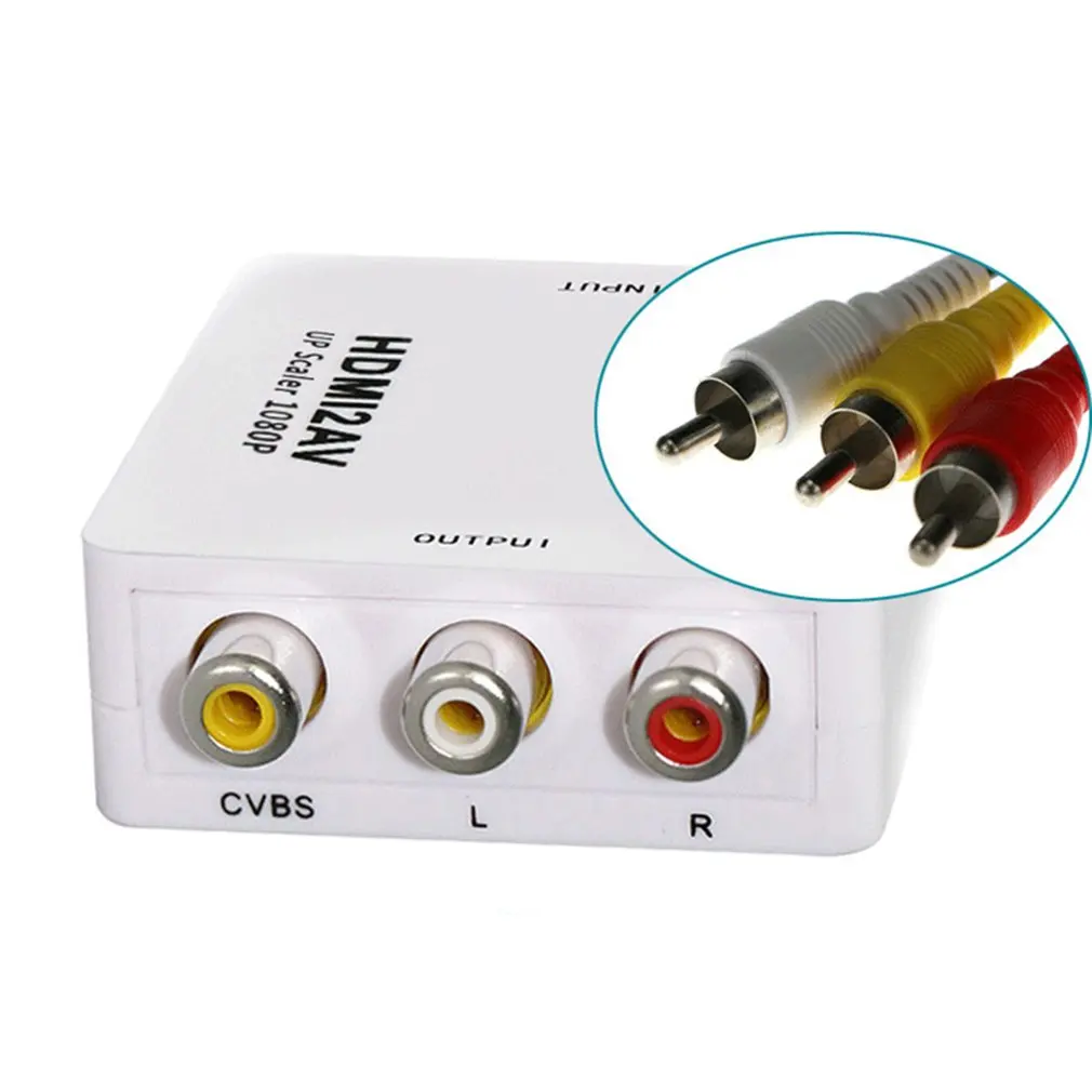 AV к HDMI адаптер Делителя Частоты HD видео конвертер коробка AV поворот HDMI AV2HDMI DAC поддержка 1080P Расширенная обработка сигнала легко носить с собой