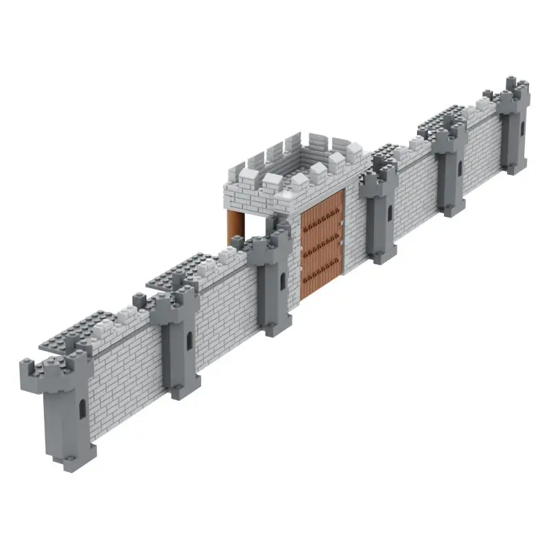 Конструктор MOC средневековый поле боя городская стена солдаты атака замок Сцена