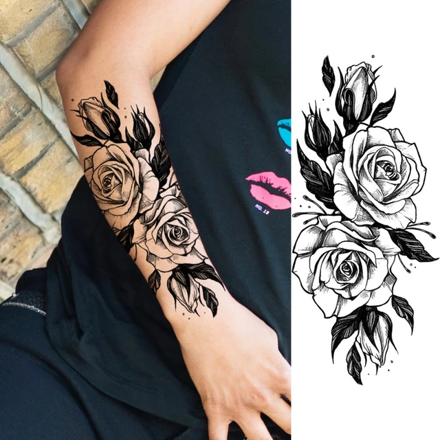 Tatuagem Fake Feminina Realista - Rosa Ventos 3d - Removivel