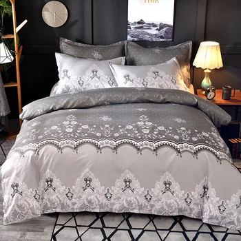 

Floral Lace Printed Luxury Bedding Set Nordic King Size Duvet Cover Sets Single Double Queen Quilt Covers Bed Linens Bedclothes