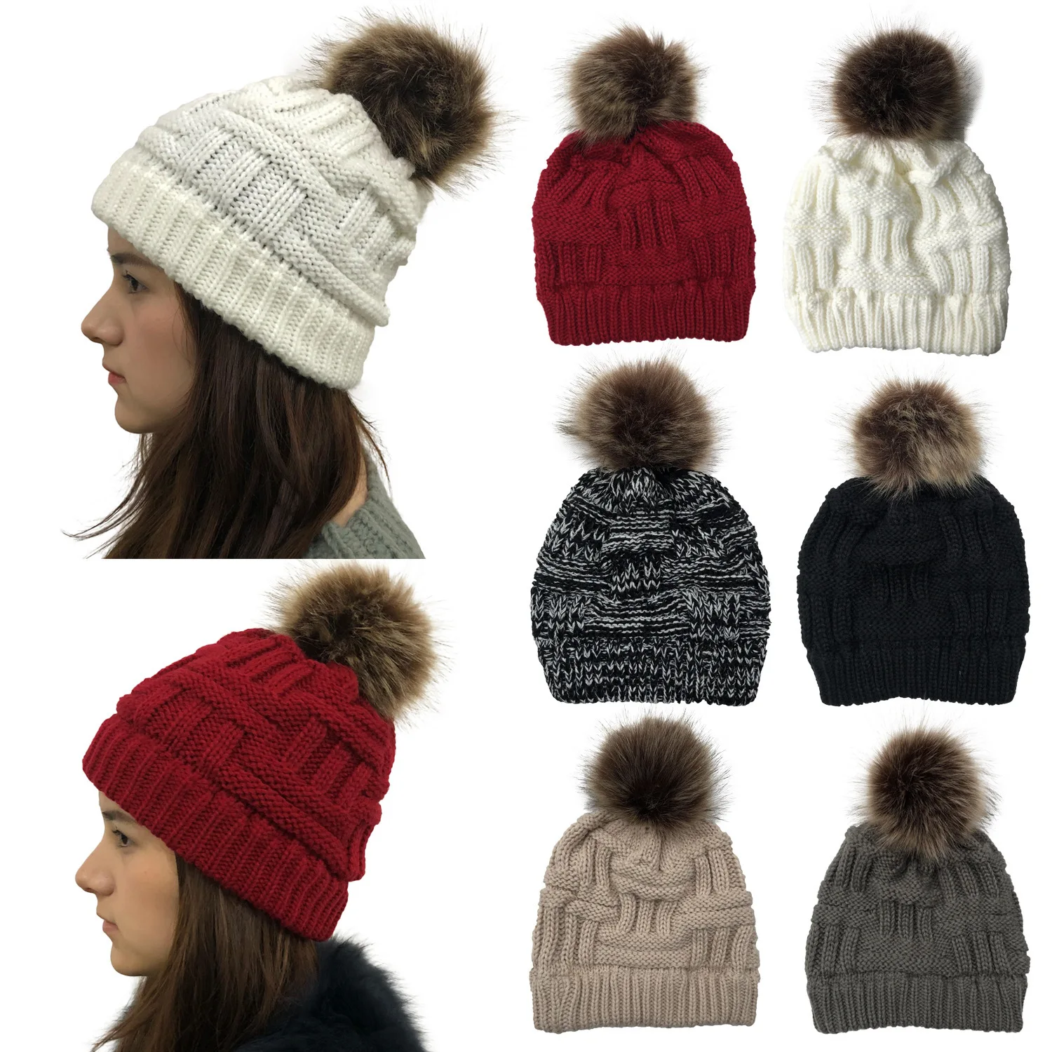 

Knitted Hat Winter Hat Fashion Knitted Cap Adult Children Fall Thick And Warm And Bonnet Skullies Beanie Soft Knitted