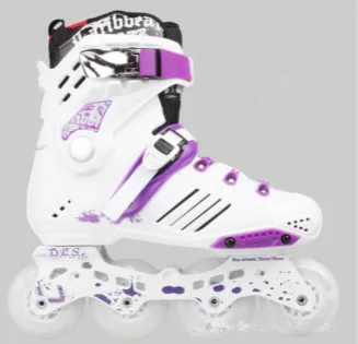 White purple Взрослые коньки высокого качества брендовые коньки мужские и женские Siza35-44 прямые коньки - Цвет: White purple