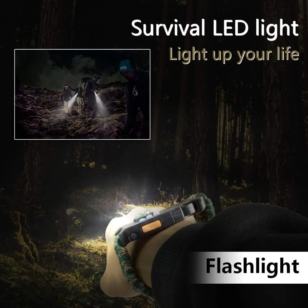 Survival Paracord Bracelet Tactical Emergency Gear Kit With Laser Infrared SOS LED Flashlight UV Lamp Compass Rescue Whistle (8)