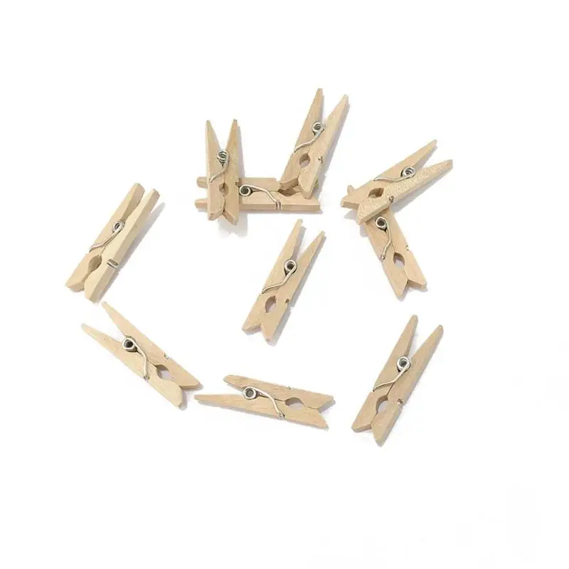20pcs Wooden Clips Photo Clothespin Craft Wedding Holiday Party Decoration