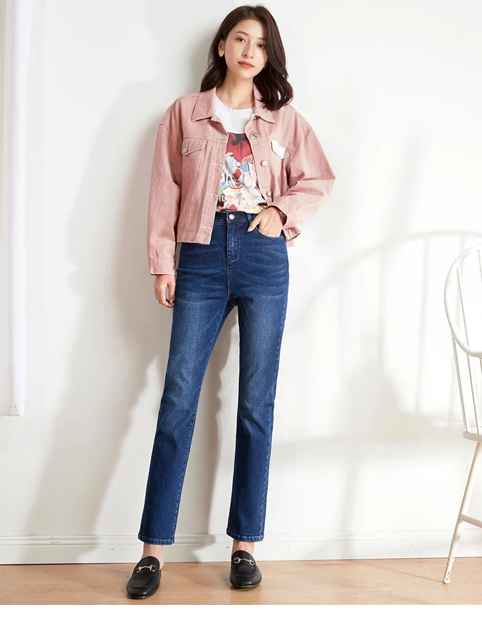 Женские облегающие прямые джинсы LEIJIJEANS, классические голубые джинсы в полную длину с высокой посадкой, модель 9207 большого размера 5XL–6XL на осень
