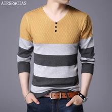AIRGRACIAS Fashion Brand Sweater Men 2019 Autumn Winter Mens Sweaters Slim Pullovers Men Classic Knitwear Pull Homme Sweater