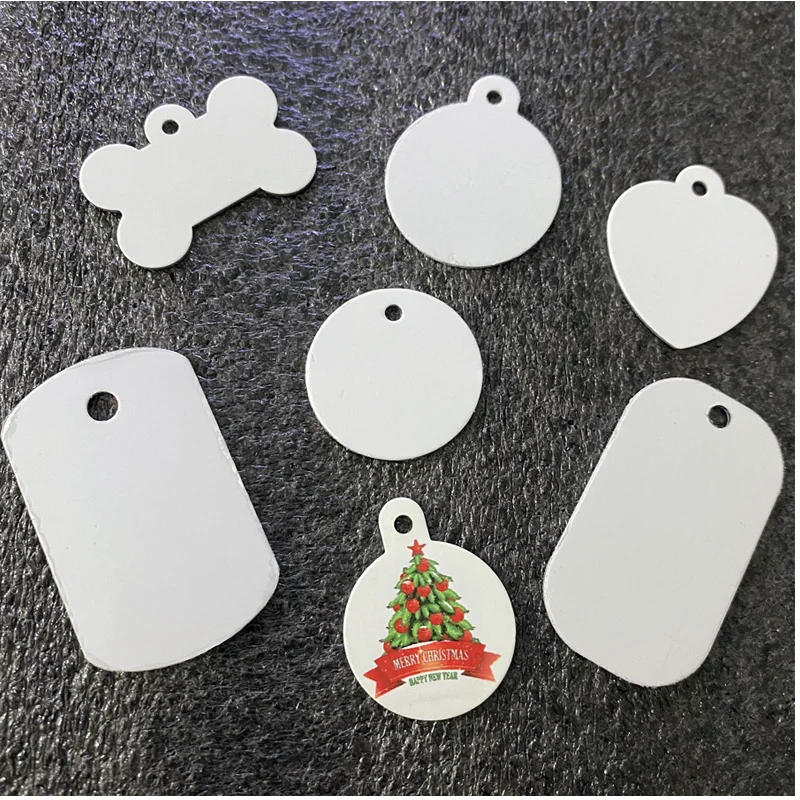 20pcs/lot DIY Sublimation Metal Blanks Keyrings Dog Tags Both-sides White  Aluminum Sublimation Pet Tags Pendant Keychains - AliExpress