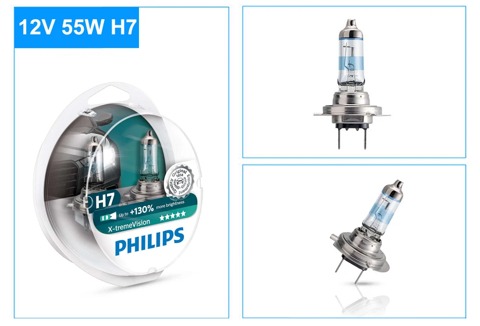 Philips H4 60 Вт 55 Вт H1 H7 Галоген Дальний свет Ближний свет 12 В 2шт автомобильные фары Х-treme видение
