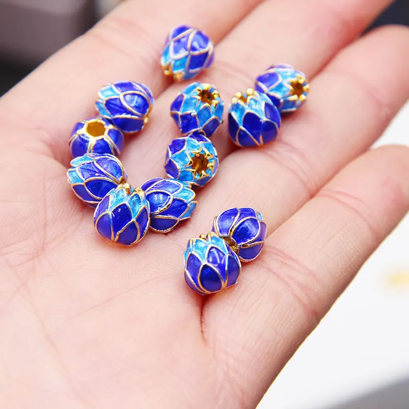 От производителя, стиль, Cloisonne lotus zhu Bluing Lotus, бисерные браслеты, ожерелье, бусины, аксессуары