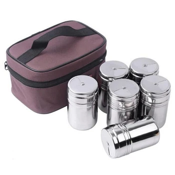 

Outdoor Tableware Stainless Steel Seasoning Cans Bottles For Camping Trip Kitchen Outdoor Cooking Bbq Cookware