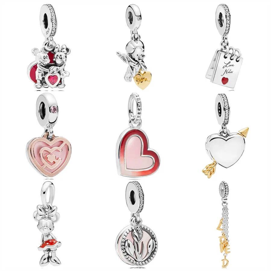 Mickey Minnie With Love The Ultimate Matchmaker Path To Love Pendant Charm Fit Pandora Bracelet 925 Sterling Silver Bead Jewelry