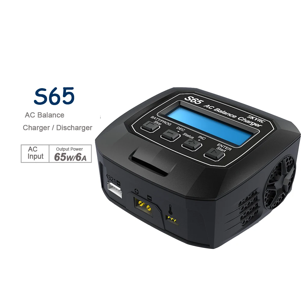 

65W 6A RC Drone AC Balance Charger Discharger Original SkyRC S65 AC Input High-performance Micro Processor Control