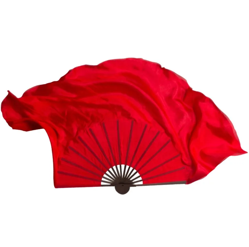 Специальный черный бамбуковый танцевальный веер в рубчик из натурального шелка