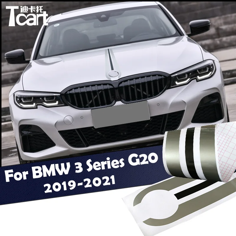 

Tcart Car Hood Engine Cover Vinyl Decal Auto Rear Trunk Line Bonnet Stickers for BMW 3 series G20 2019 2020 2021
