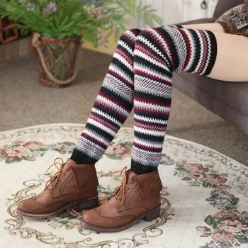 

European Fashion Women's New Winter Warm Knitted Legs Vintage Wool Boots Cuffs Leg Guards In Winter 2020
