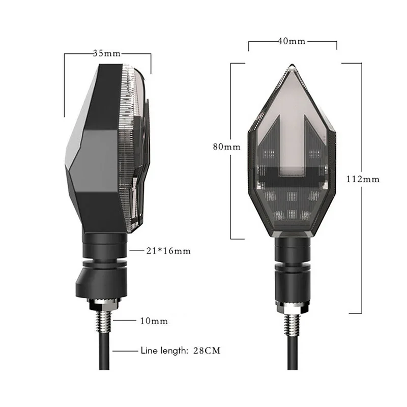 Новая пара мотоцикл светодиодный указатель поворота светильник дневного Предупреждение лампа универсальный индикаторы Янтарный синий белый течет светодиодные лампы 12V
