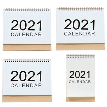 

2021 Simple Mini Desktop Paper Simple Calendar Dual Daily Scheduler Table Planner Yearly Agenda Organizer