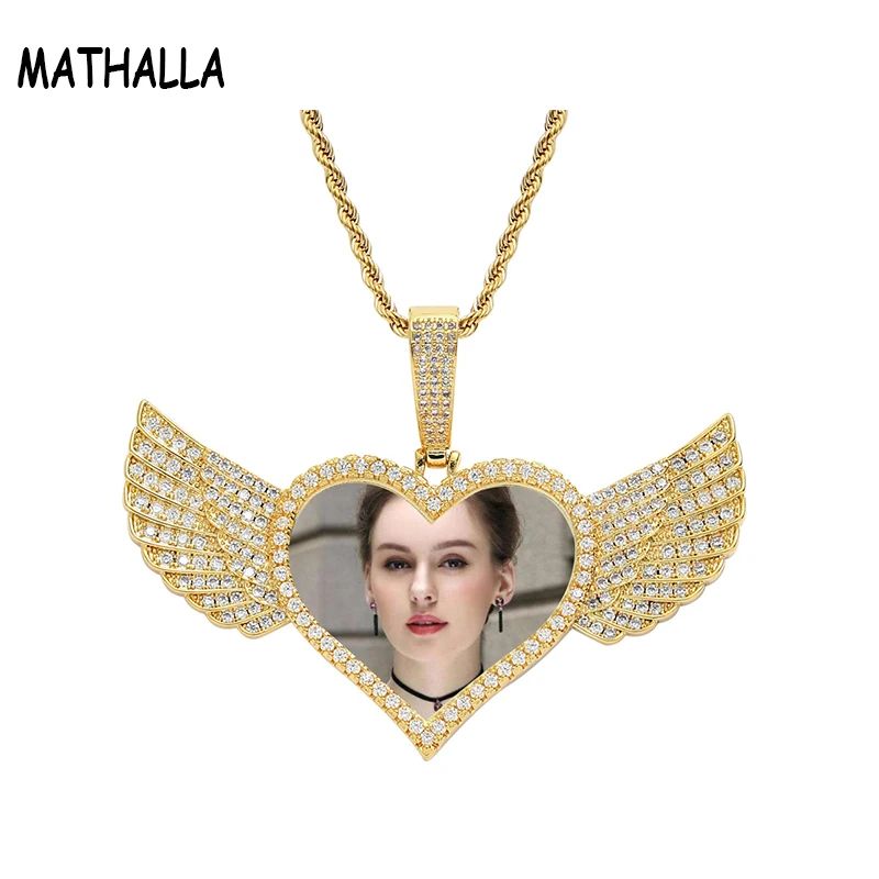 MATHALLA пользовательские фото сердце-образный памяти медаль подвеска ожерелье с