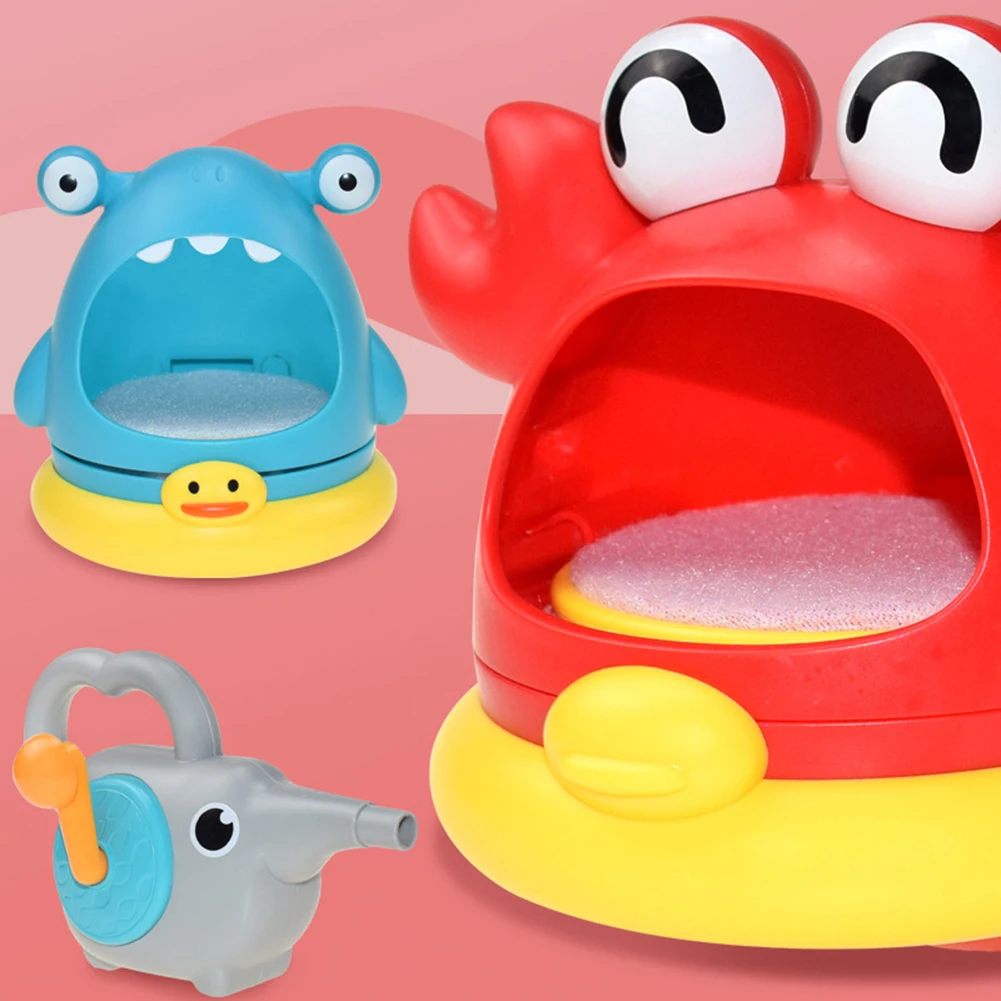 Bonito dos Desenhos Tubarão e Caranguejo Máquina de Brinquedo Banho do Bebê Brinquedos do Bebê Brinquedos de Banho do Bebê Animados Natação Banheira Sabão Bolha Crianças Brinquedo Engraçado Brinquedos de 8 Tubarão e caranguejo de brinquedo para crianças,