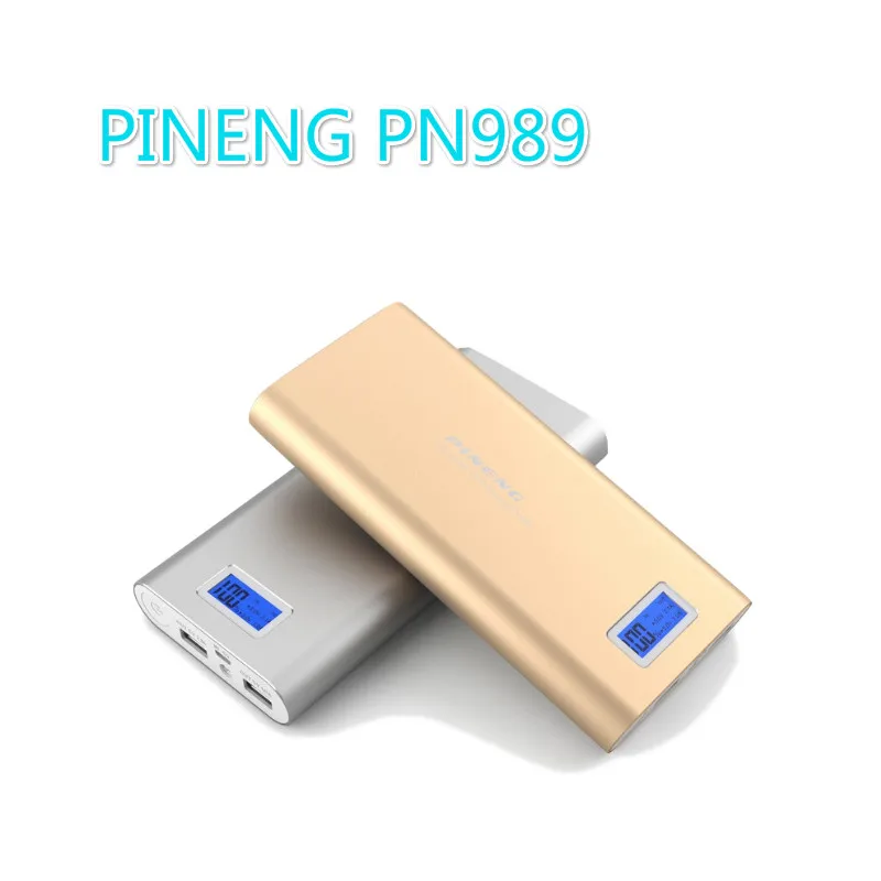 Телефон Батарея Мощность Bank PINENG PN-989 20000 мА/ч, два USB выхода, Выход с ЖК-дисплей Дисплей светодиодный фонарик Мощность переключатель