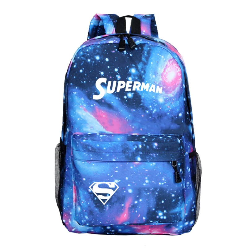 Капитан Америка начальной 2D рюкзак Супермена школьные сумки для студентов мальчиков Бэтмен студенческий школьный - Цвет: 8