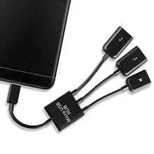 Cable adaptador de teclado para tableta Android, Cable Micro OTG 3 en 1, puerto USB, ratón de juego, color negro, Compatible con todos los teléfonos móviles y tabletas con OTG