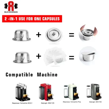 

i Cafilas Multifunction Coffee Capsule Big Capacity Cup For Nespresso Vertuoline Plus Refillable Filter Mug