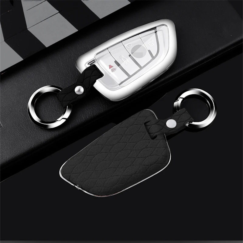 Для BMW E46 E60 e87 E90 X1 X3 X4 X5 X6 F30 F34 F10 F07 F20 G30 F15 замша кожа+ цинковый сплав+ ТПУ Автомобильный Дистанционный ключ чехол с полным покрытием