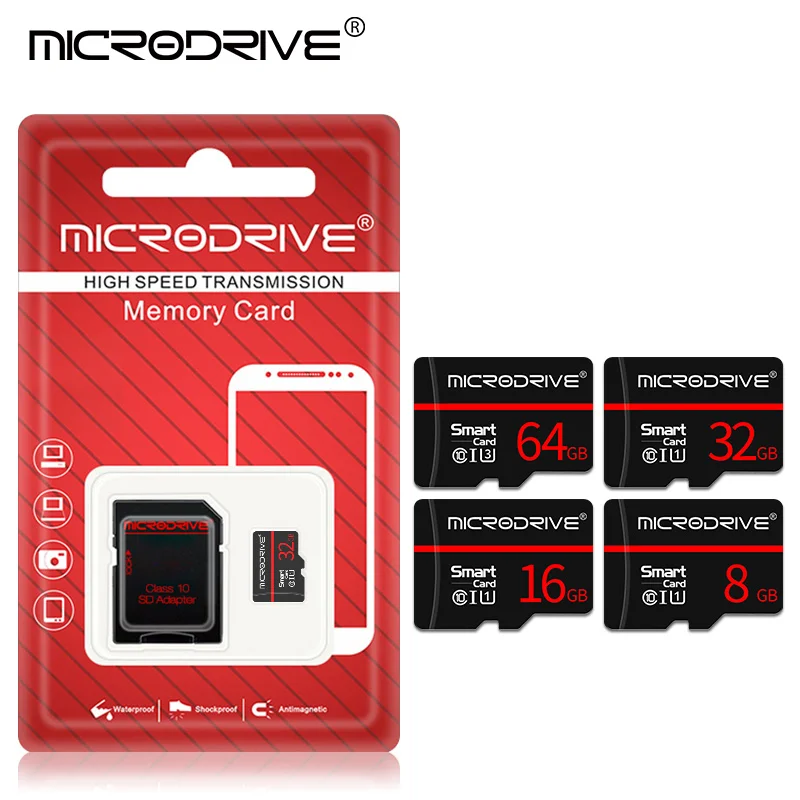 Micro SD TF карта 256 Мб 8 ГБ 16 ГБ 32 ГБ 64 Гб 128 ГБ C10 флэш-накопитель карта памяти Microsd 8 16 32 64 128 ГБ для смартфона адаптер
