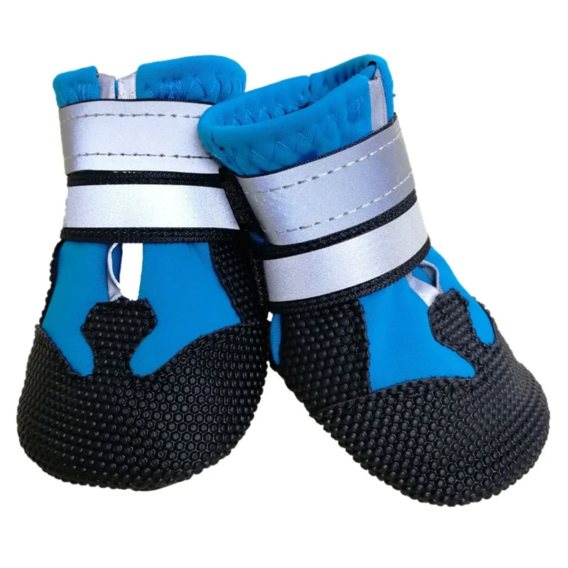 

4PCS/Set Pet Dogs Outdoor Shoes Safe Waterproof Reflective Shoes For Sports Puppy Wear-resistant Protective Boots Tpr Soles