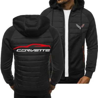 

2020 New Men Hoodies Corvette Logo Spring Autumn Jacket Casual Sweatshirt Long Sleeve Zipper Hoody