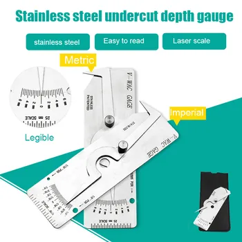 

Stainless Steel Welding Inspection Gauge Ruler Biting Edge Undercut Depth Gauge CLH@8