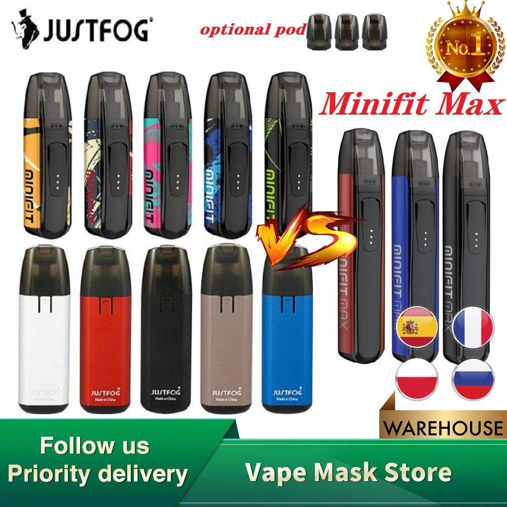 [Лидер продаж] Оригинальный 650 мАч JUSTFOG Minifit Max испаритель Kit Vs 370 MINIFIT Pod 1 5 мл