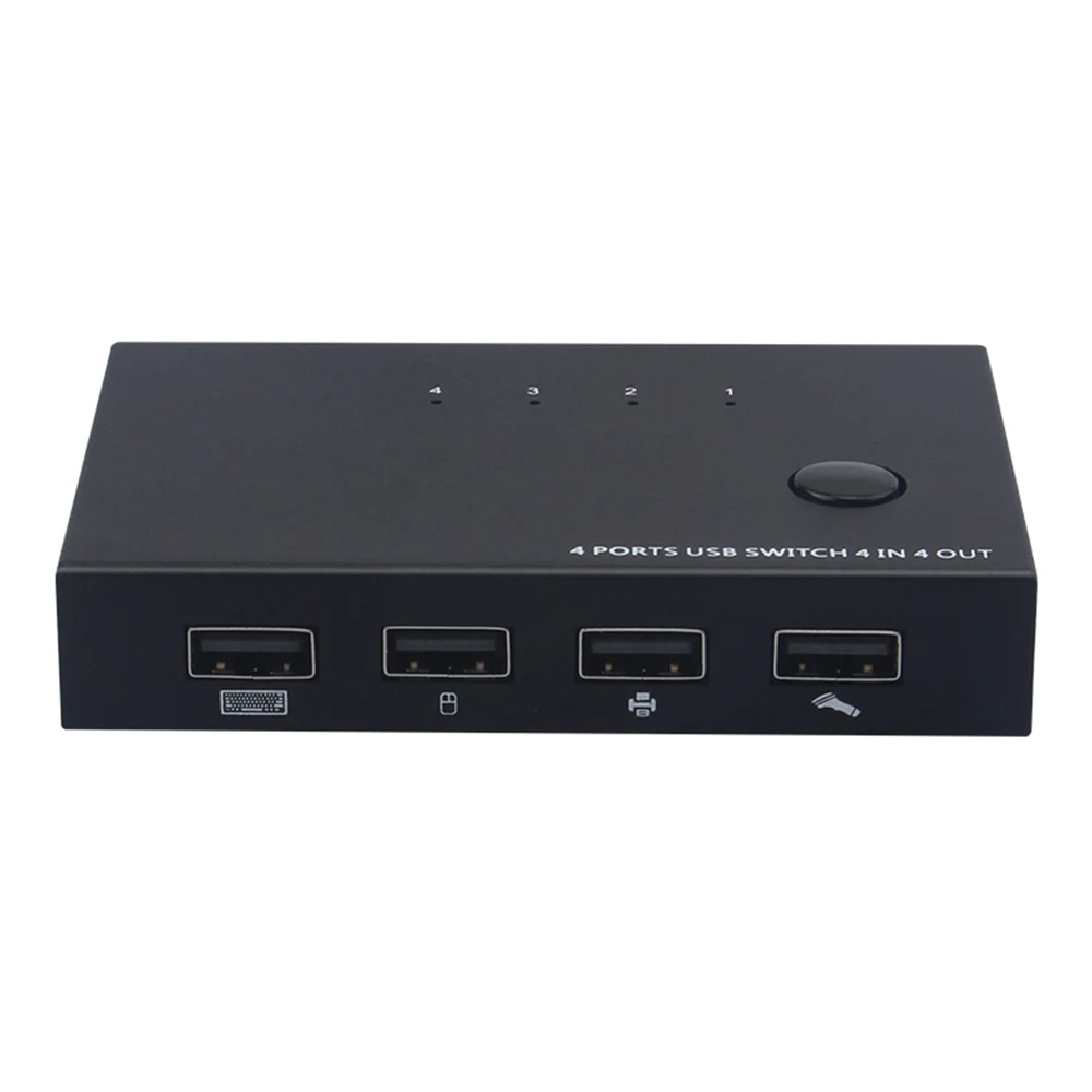 4 порта 4 в 4 выхода USB коммутатор USB KVM переключатель коробка USB Sharer разветвитель коробка для клавиатуры мышь принтер компьютер Plug And Play