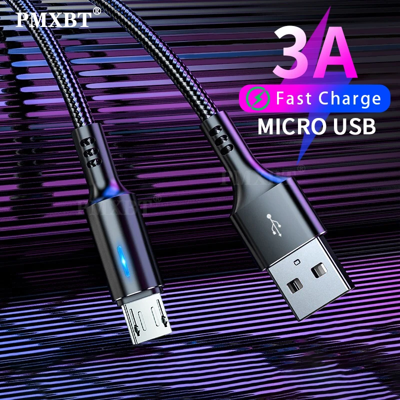 0 25 M/1 2 M/2M микро USB кабель 3A быстрое зарядное устройство для передачи данных Кабель